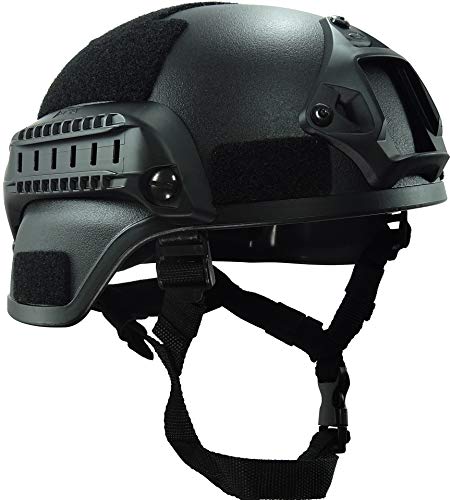 haoYK MICH 2000 estilo táctico airsoft paintball casco con montaje NVG y riel lateral para airsoft paintball